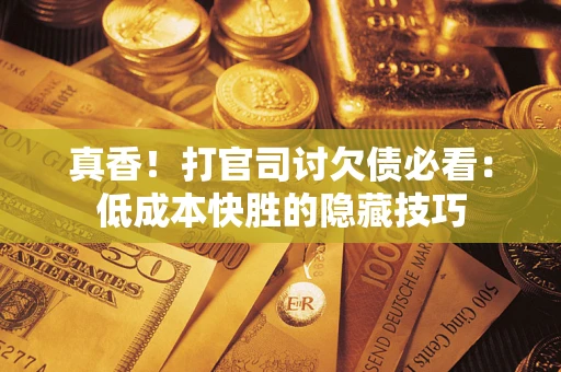 武汉真香！打官司讨欠债必看：低成本快胜的隐藏技巧